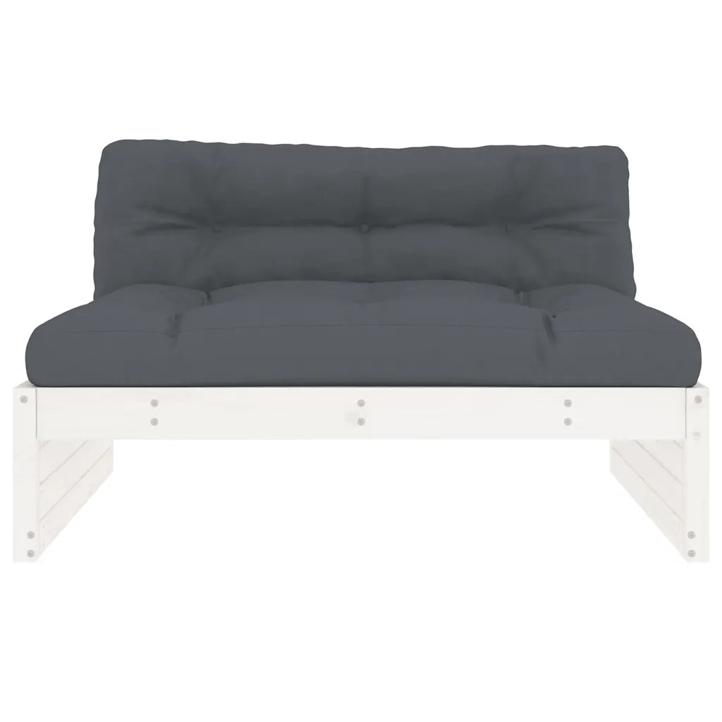 Divano Centrale 120x80 cm in Legno Massello di Pino Bianco 825759