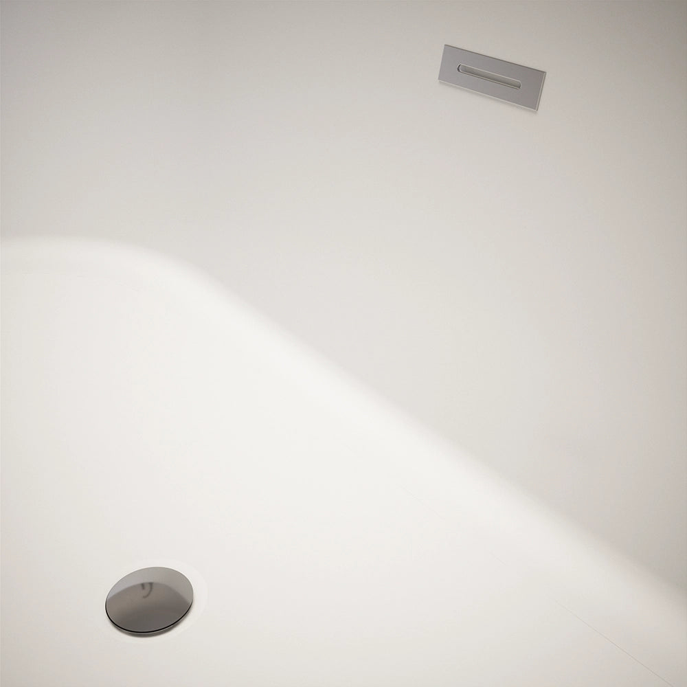Vasca da bagno freestanding scanalata 170cm in acrilico bianco lucido | Iris
