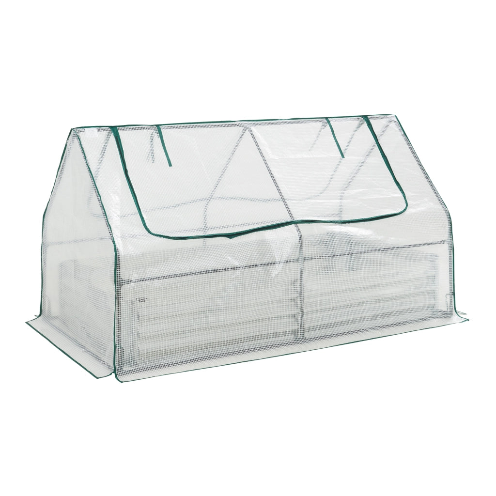 Aiuola Balsorano Rialzata con Copertura Mini Serra 186 x 96 x 98 cm - Bianco [en.casa]