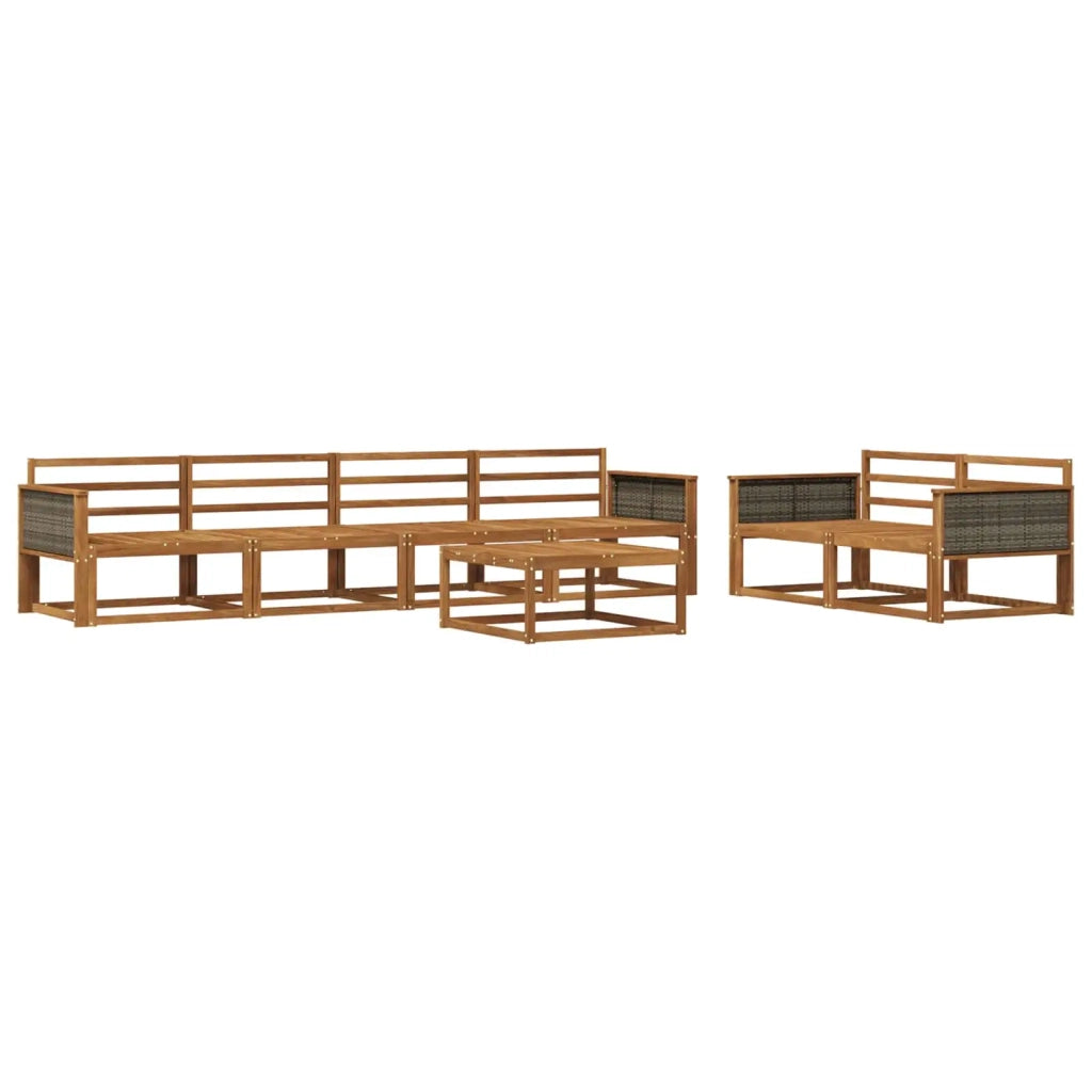 Set di divani da esterno 7 pcs Naturale