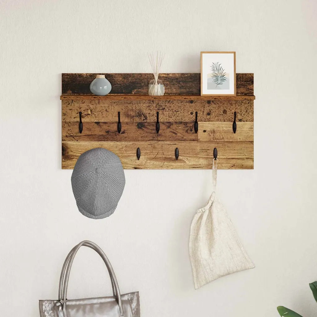vidaXL Appendiabiti a muro Legno vecchio 80 x 40 x 12 cm
