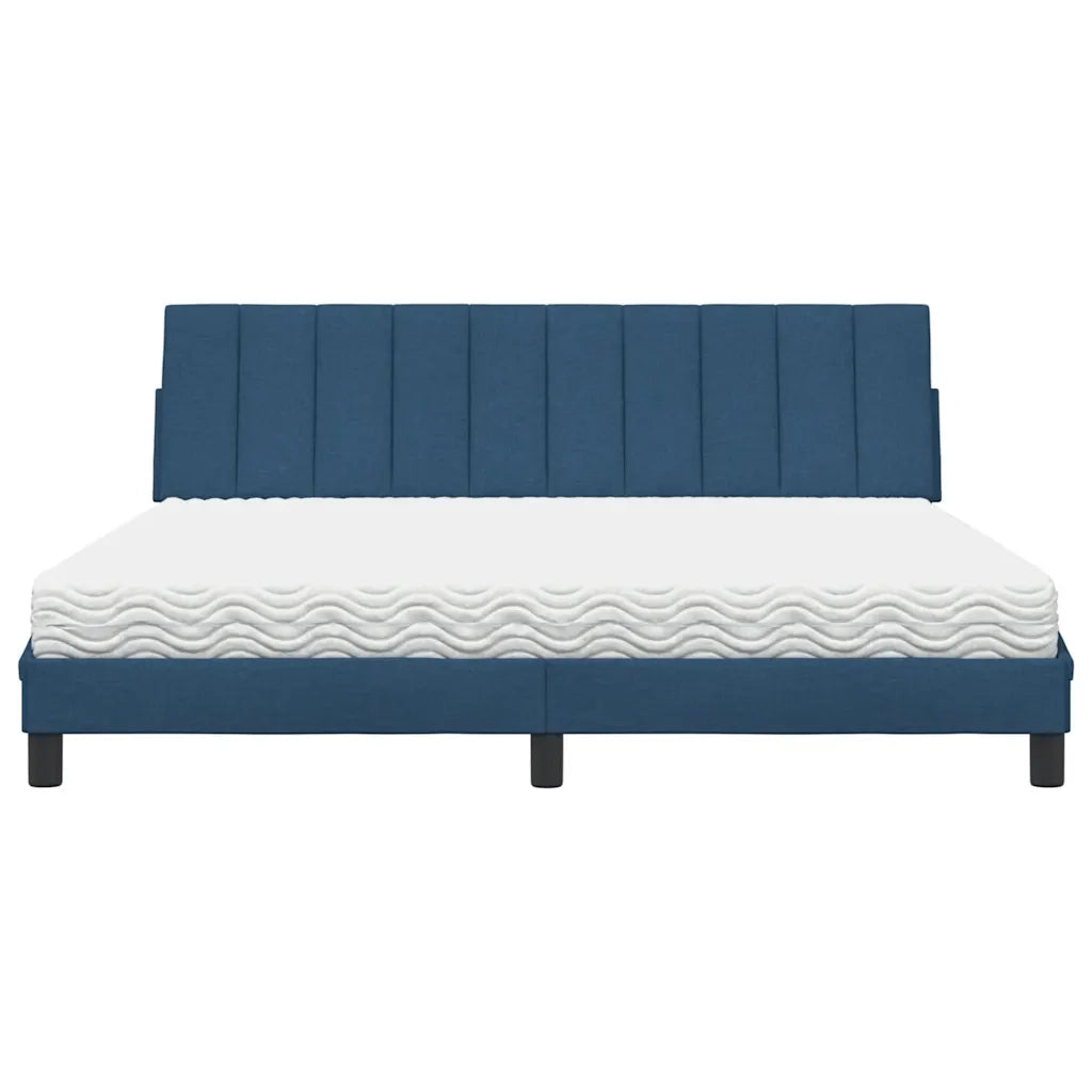 Letto con Materasso Hanko Blu 180x200 cm in Tessuto 3310551