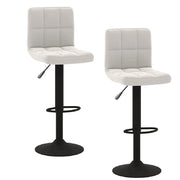 Coppia Sgabelli Cucina Bar Bistrot, Pelle Ecologica Imbottita Poggiapiedi Nero Bianco