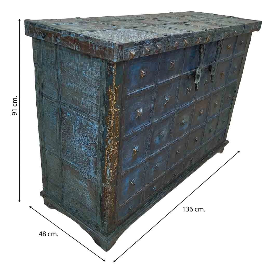 Baule in legno fatta a mano 136x48x91h cm