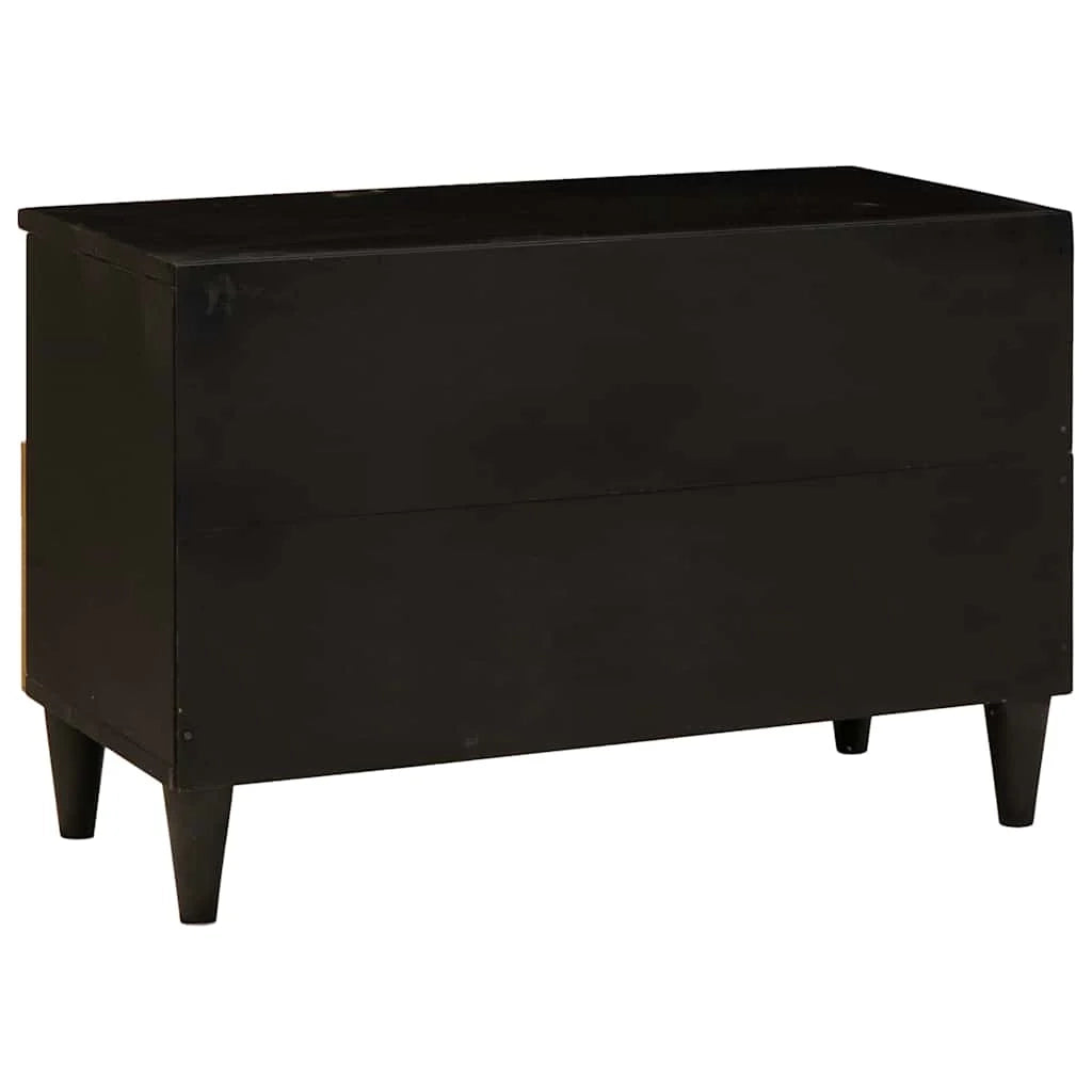 Mobile porta TV rettangolare moderno con pratico contenitore 70 x 33 x 46 cm in legno ingegnerizzato nero 02_0057757