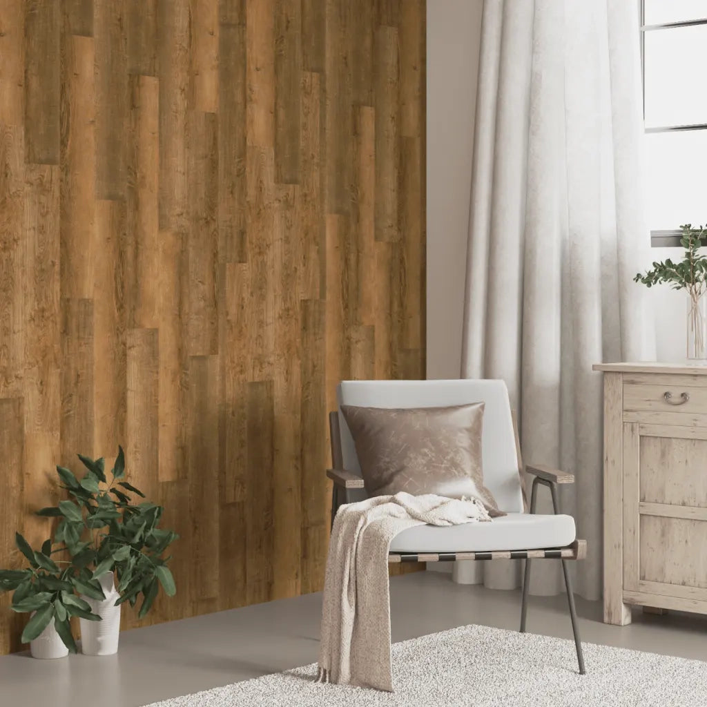 Pannelli da Parete Effetto Legno Marrone PVC 2,06 m2 CFW4591572