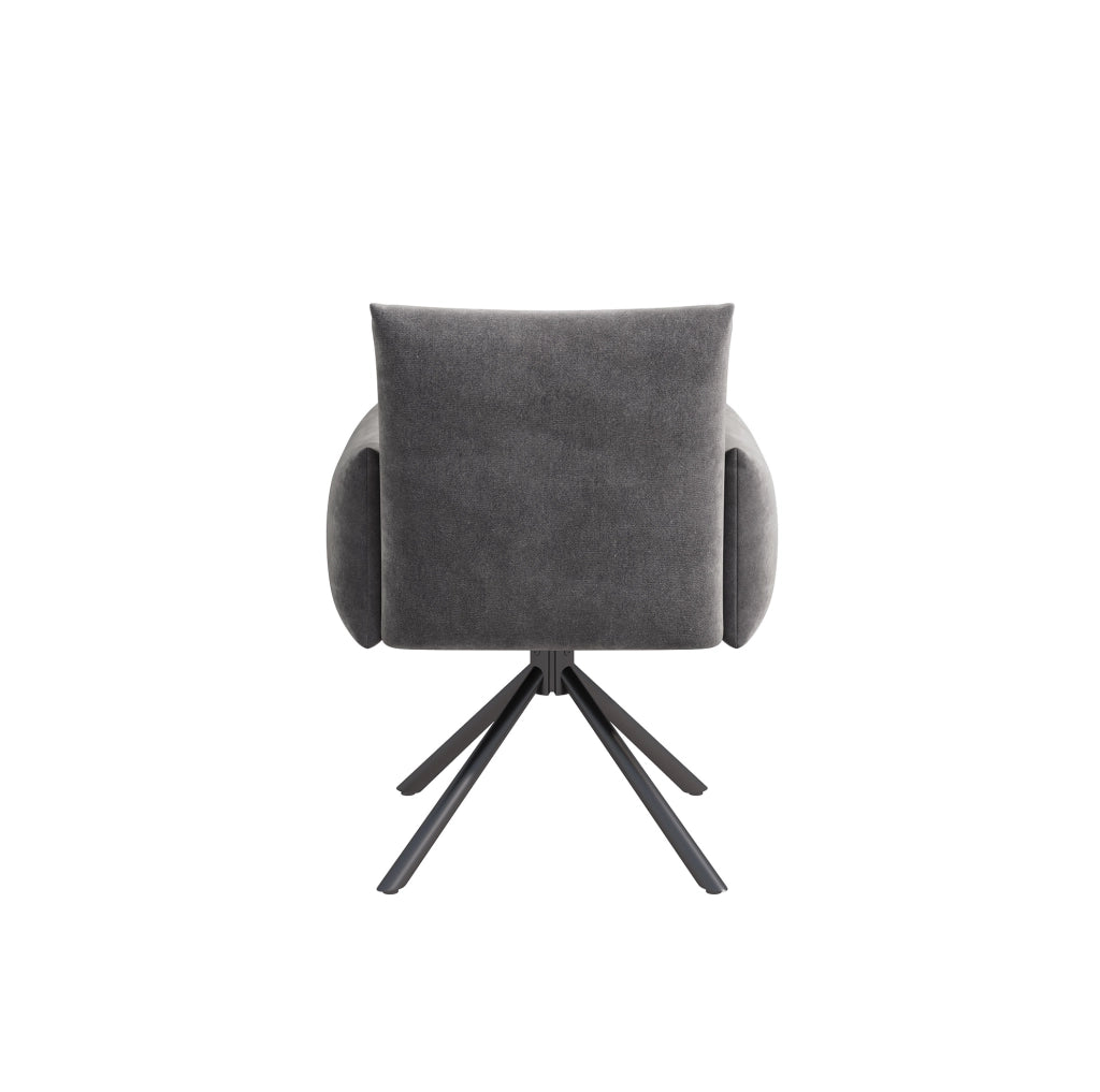 Set di 4 sedie girevoli in velluto grigio