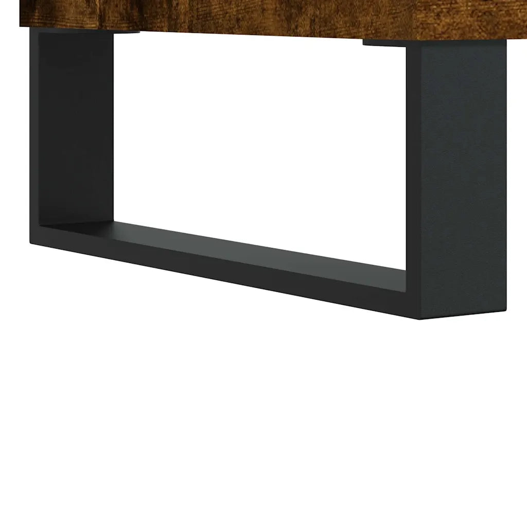 Comodino | Armadio da Notte | Mobiletto da notte Rovere Fumo 40x35x50 cm in Legno Multistrato