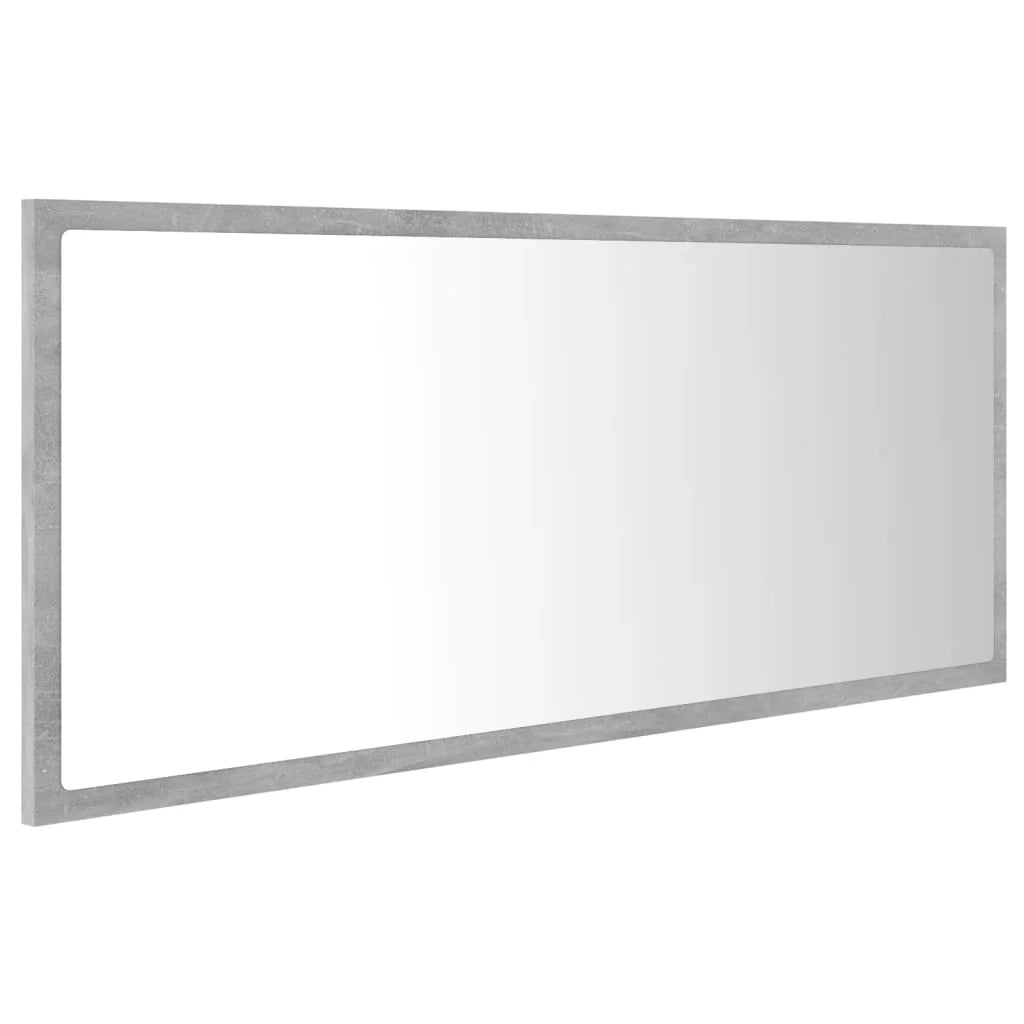 Specchio da bagno a LED 100 x 8,5 x 37 cm acrilico grigio 02_0006989