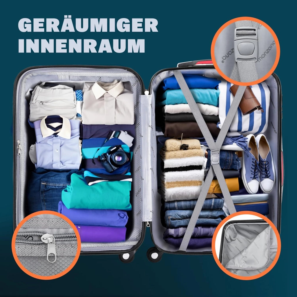 Valigie Set di 3 pezzi m l xl trolley valigie rigide leggere lucchetto bagaglio a mano viaggio grigio