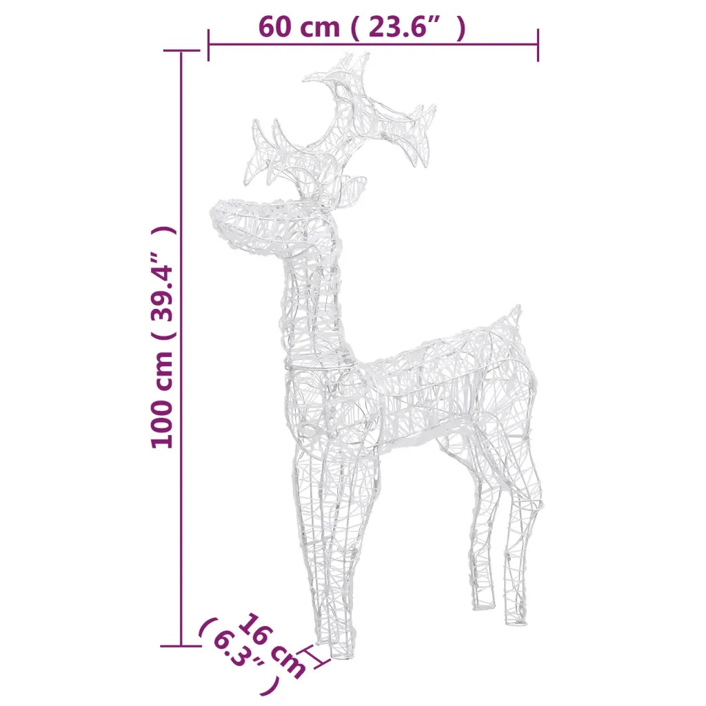 Decorazioni Natalizie Renne 3 pz 60x16x100 cm in Acrilico 3154337