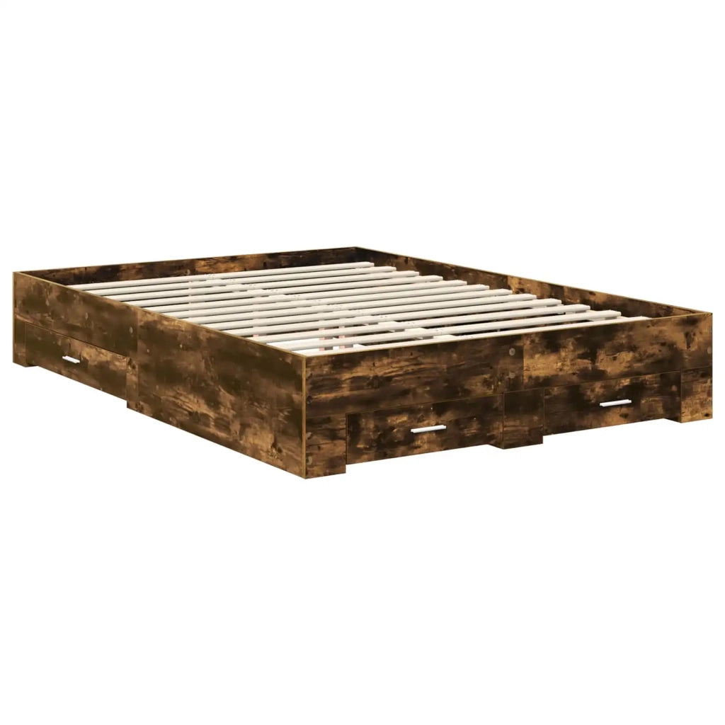 Struttura del letto Rovere fumé 140 x 200 cm Legno multistrato 3412778