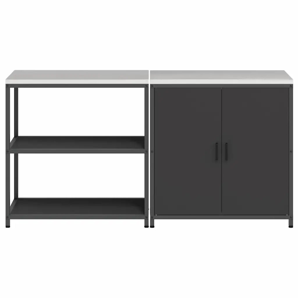 Set di Stoccaggio per Cucina con lo scaffale 2 pcs Nero 3392652