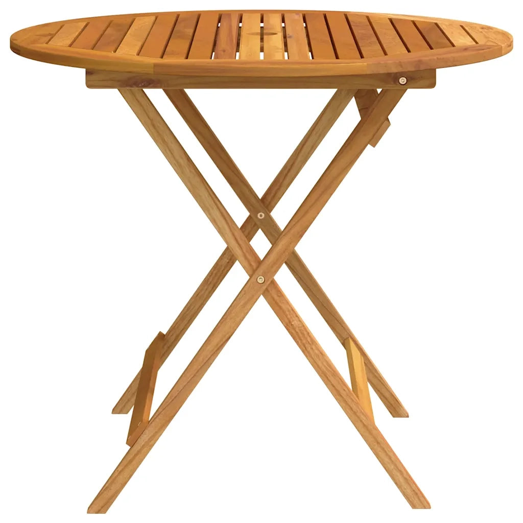Tavolo da Giardino Pieghevole Ã˜90x75cm Massello di Eucalipto cod mxl 34297