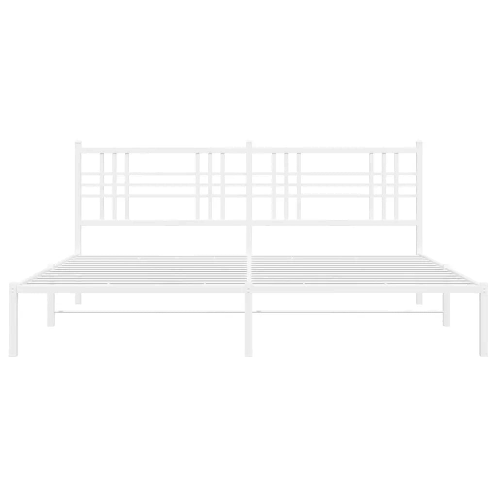 Giroletto con Testiera Metallo Bianco 200x200 cm