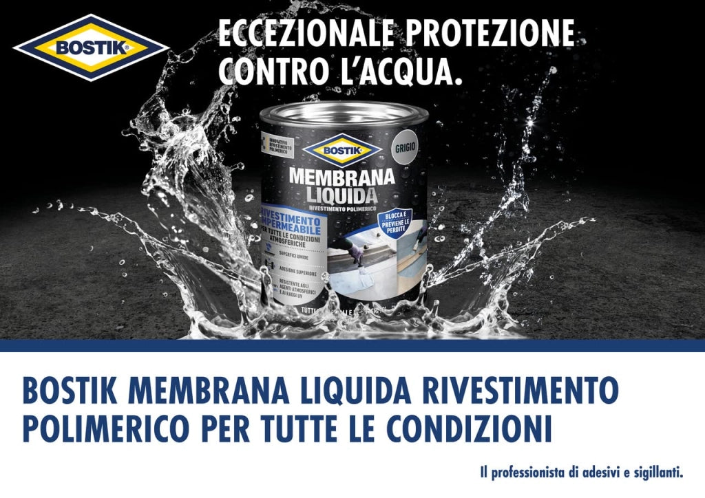 RIVESTIMENTO POLIMERICO 'MEMBRANA LIQUIDA' BOSTIK 1 Kg - Colore Bianco - BOSTIK