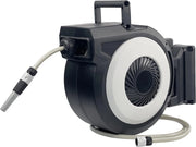 Avvolgitubo da Giardino Automatico a Muro, Tubo in PVC 30 M con Tubo di Alimentazione 2 M, Supporto Girevole a 180°, Ritorno Lento, Avvolgitubo Acqua Retrattile con Ugello Spray (30 M)