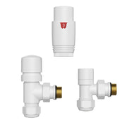 Coppia valvole termostatiche in ottone 16mm 1/2" bianco opaco