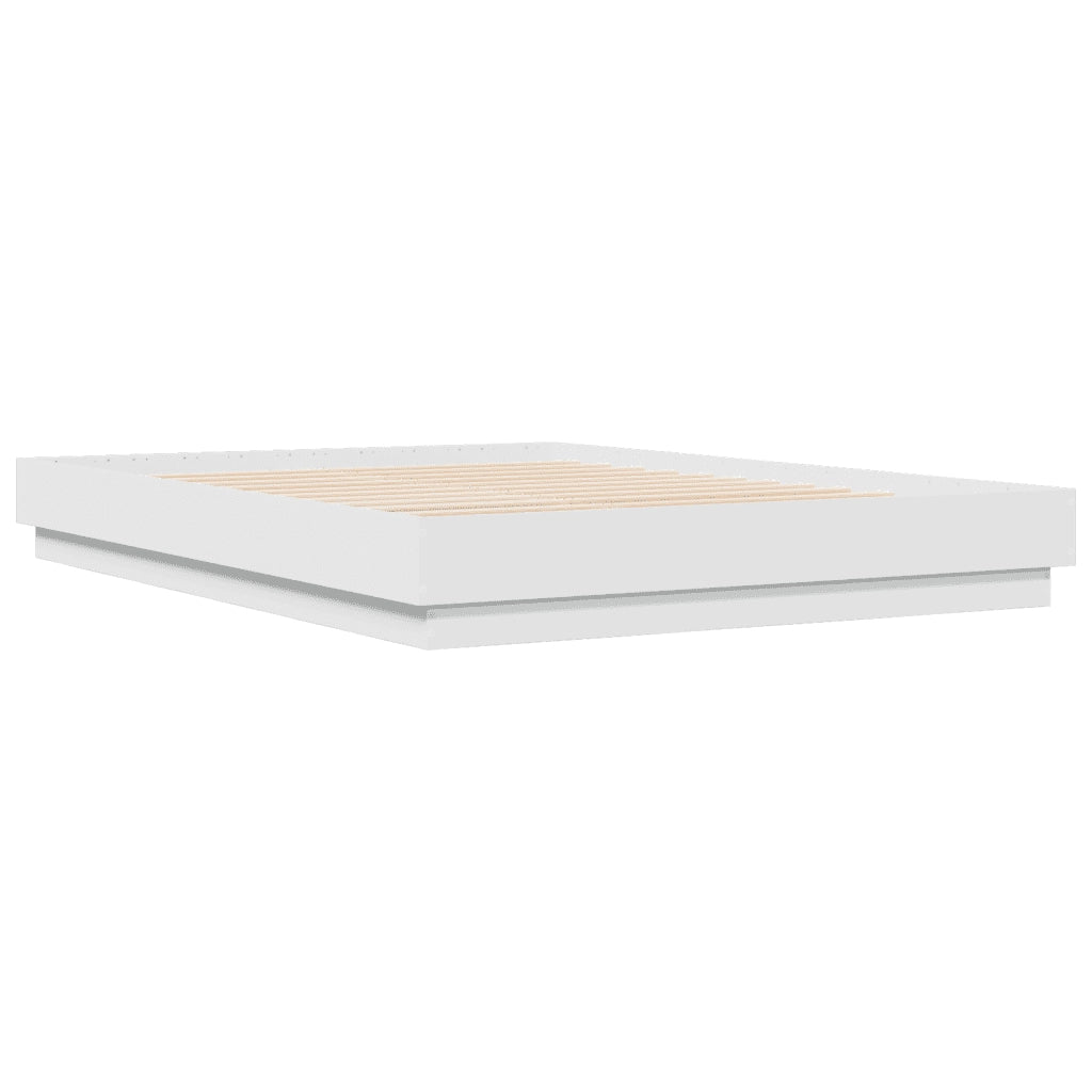 Giroletto con Luci LED-Struttura Letto Bianco 150x200 cm