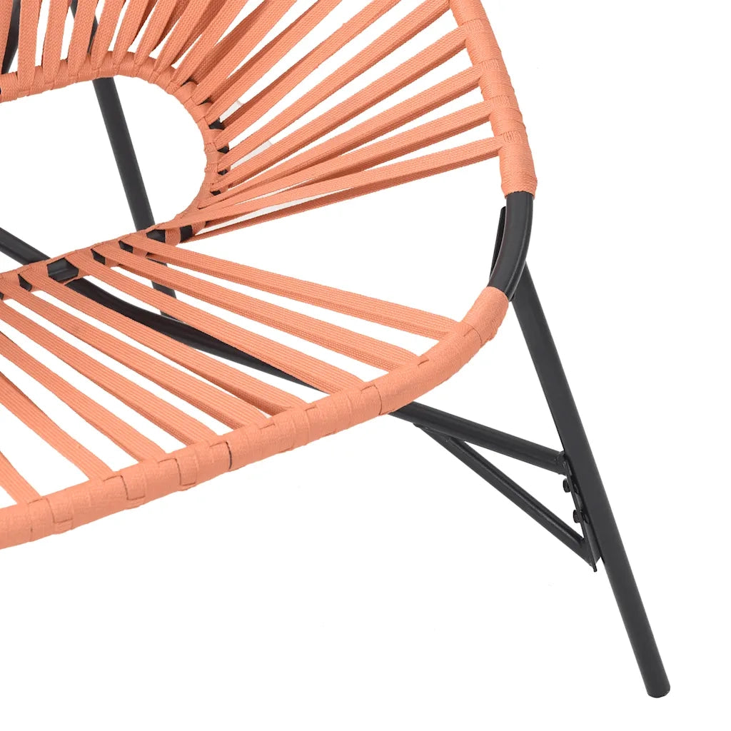 vidaXL Sedia da Giardino a Uovo in Polyrattan Nero e Arancione