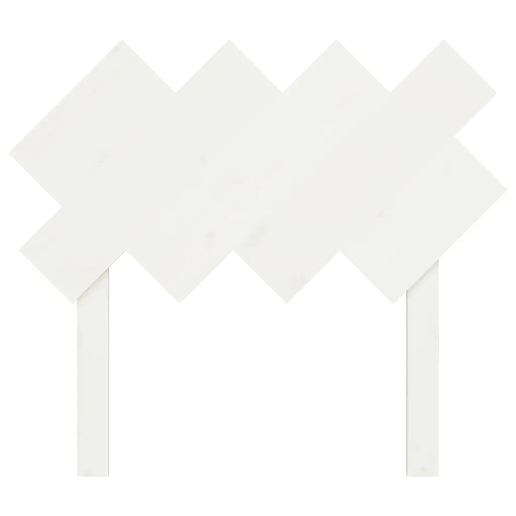 Testiera per Letto Bianca 92x3x81 cm in Legno Massello di Pino 819201