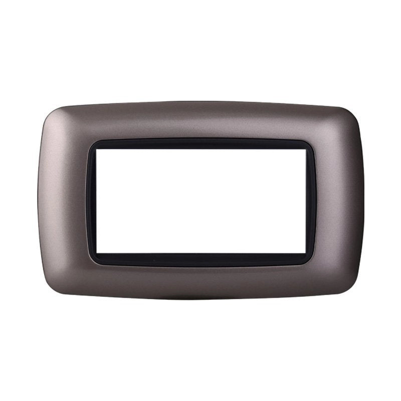 Placca Plastica Bombata Serie Space 4P Colore Titanio Compatibile Con Bticino Living International
