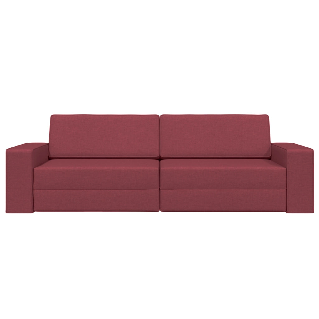 Divano Letto 2 in 1 Rosso Vino 245x150x60.5 cm Tessuto