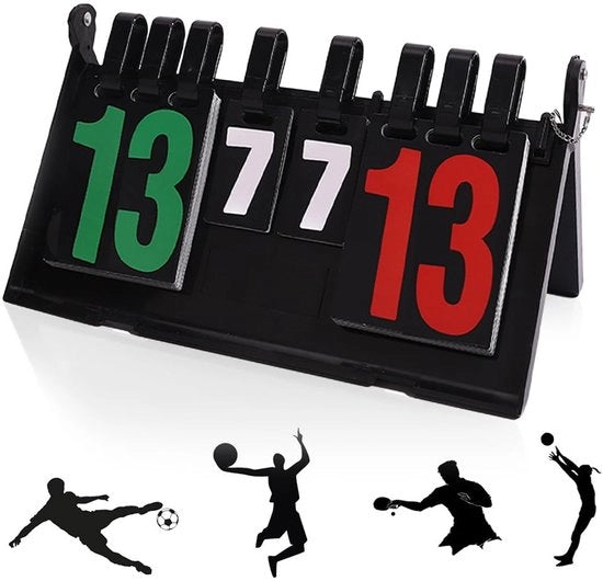 Tavolo di Punteggi Portatile 6 Digitale per Sport, Contapunti per Calcio, Pallacanestro e Badminton
