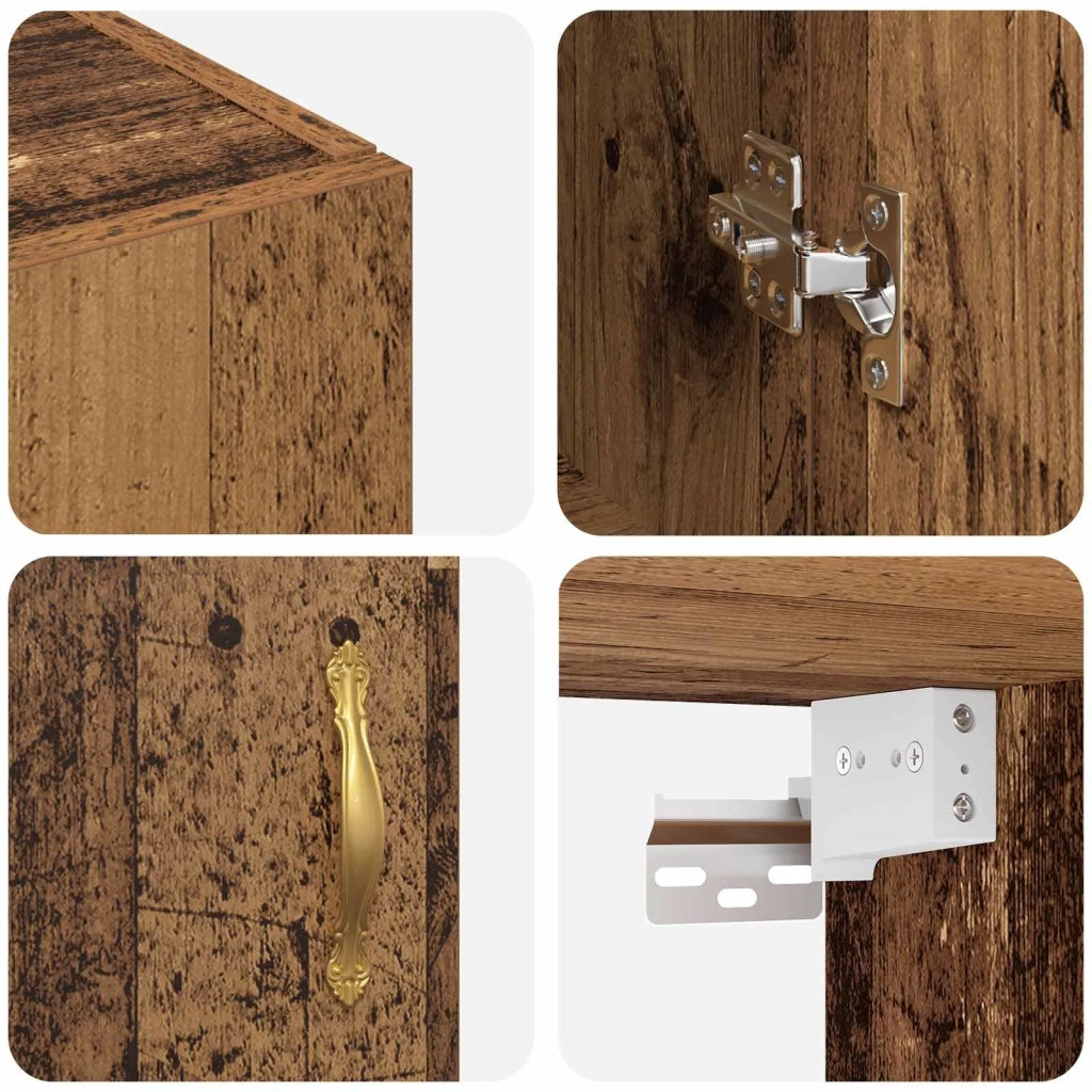 Armadietto a Muro | Mobiletto a muro 2 pz Legno vecchio 69,5 x 34 x 90 cm