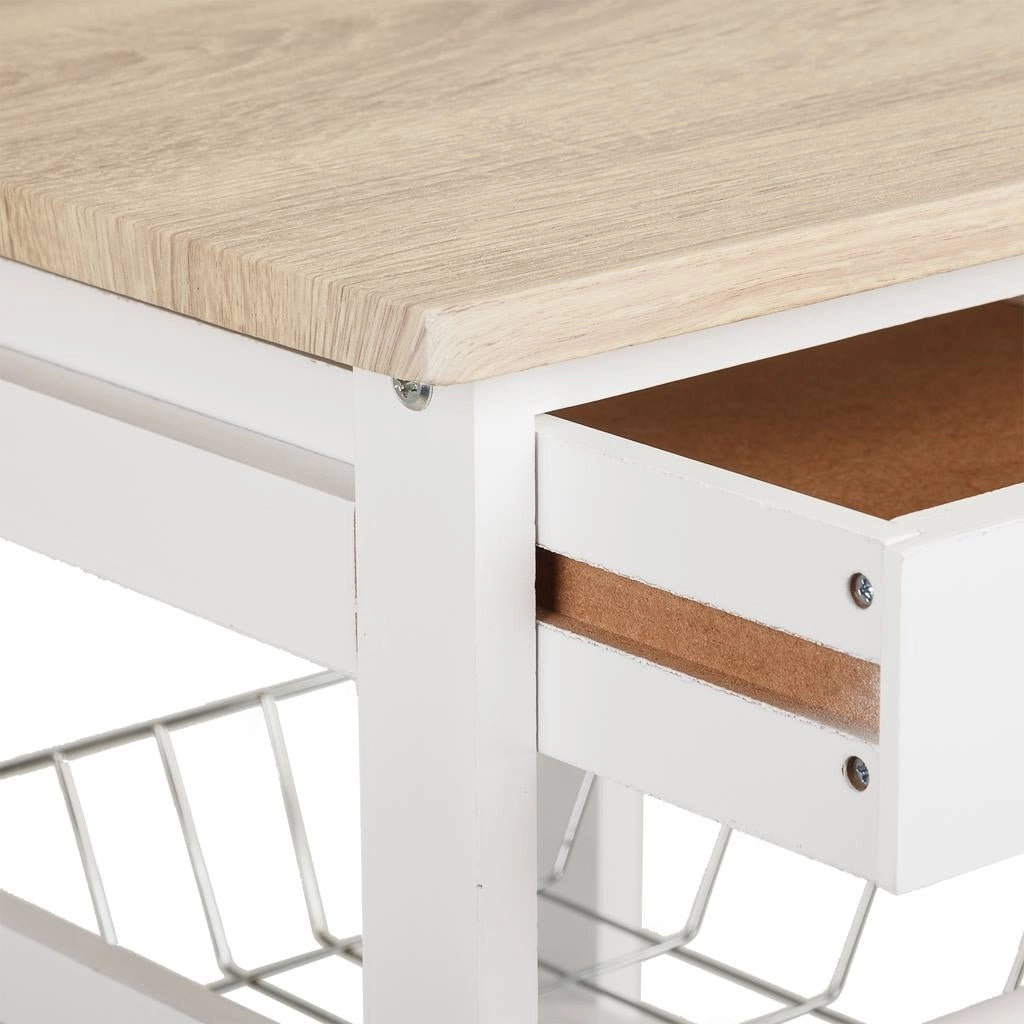 Kit carrello in legno bianco 47x38x82 cm