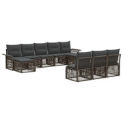 Set Divano da Giardino 10 pcs Grigio polyrattan 3434951