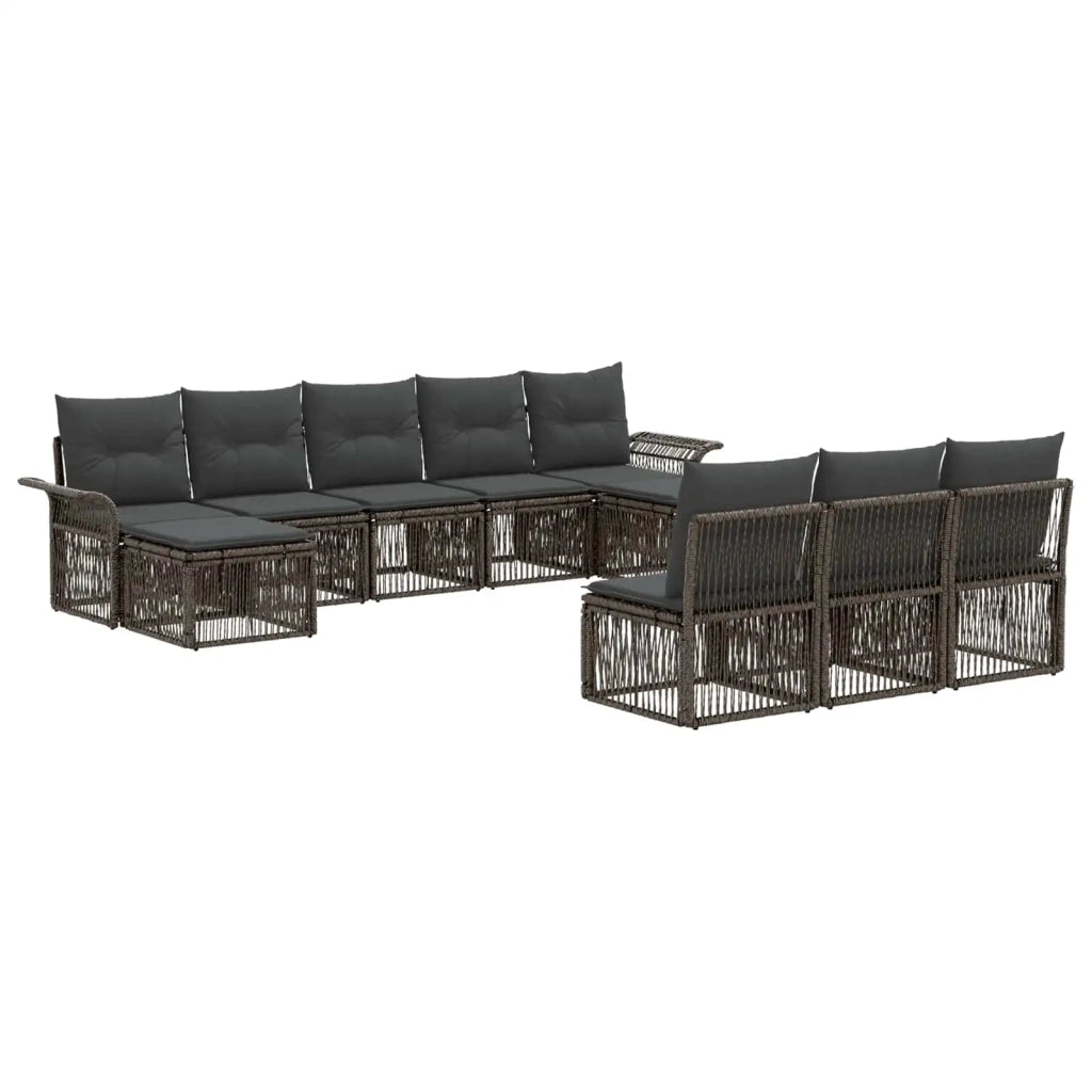 Set Divano da Giardino 10 pcs Grigio polyrattan 3434951