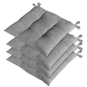 Set 4 Cuscini Sedia Cotone Maculati Morbidi Universali Lavabili Coprisedia Imbottitura Ovatta Grigio