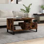 Tavolino da Salotto-Tavolino da soggiorno-Tavolo Rovere Fumo 90x49x45 cm Legno Multistrato 531881