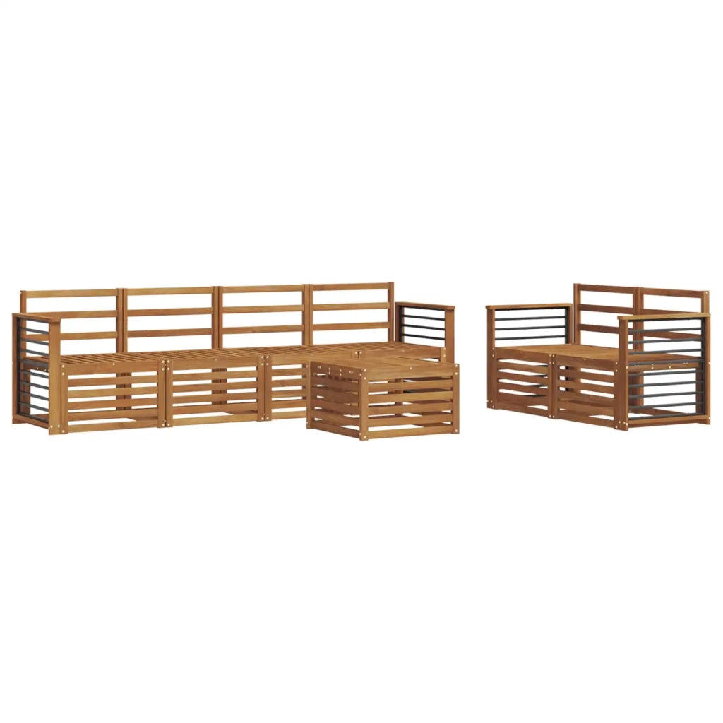 Set divani 7 pcs Naturale Legno di Acacia Massello 3374419
