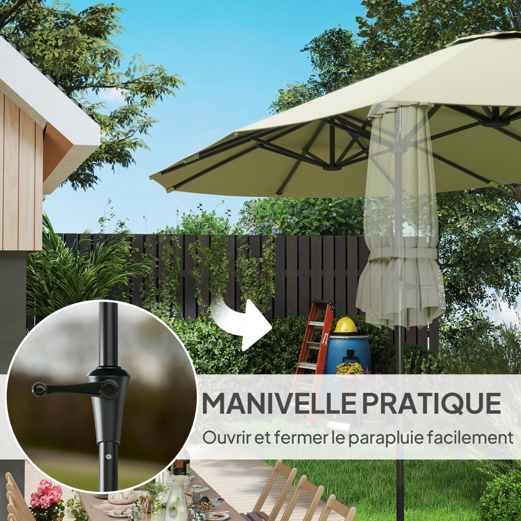 Parasole da giardino esterno rettangolare ¨C zephmum ¨C 400x220x230 cm crema
