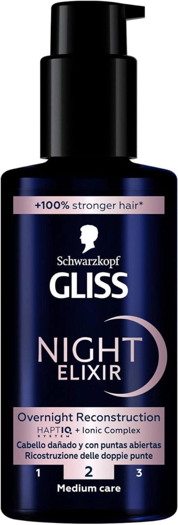 SCHWARZKOPF GLISS NIGHT ELIXIR SIERO RICOSTRUZIONE NOTTURNA 100 ML SIERO CAPELLI CON COMPLESSO IONICO