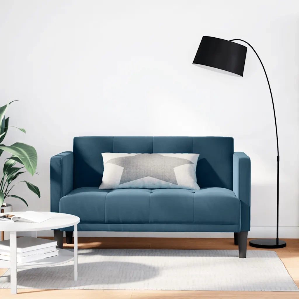 Divano Divanetto Blu 111 cm in Velluto 4100569