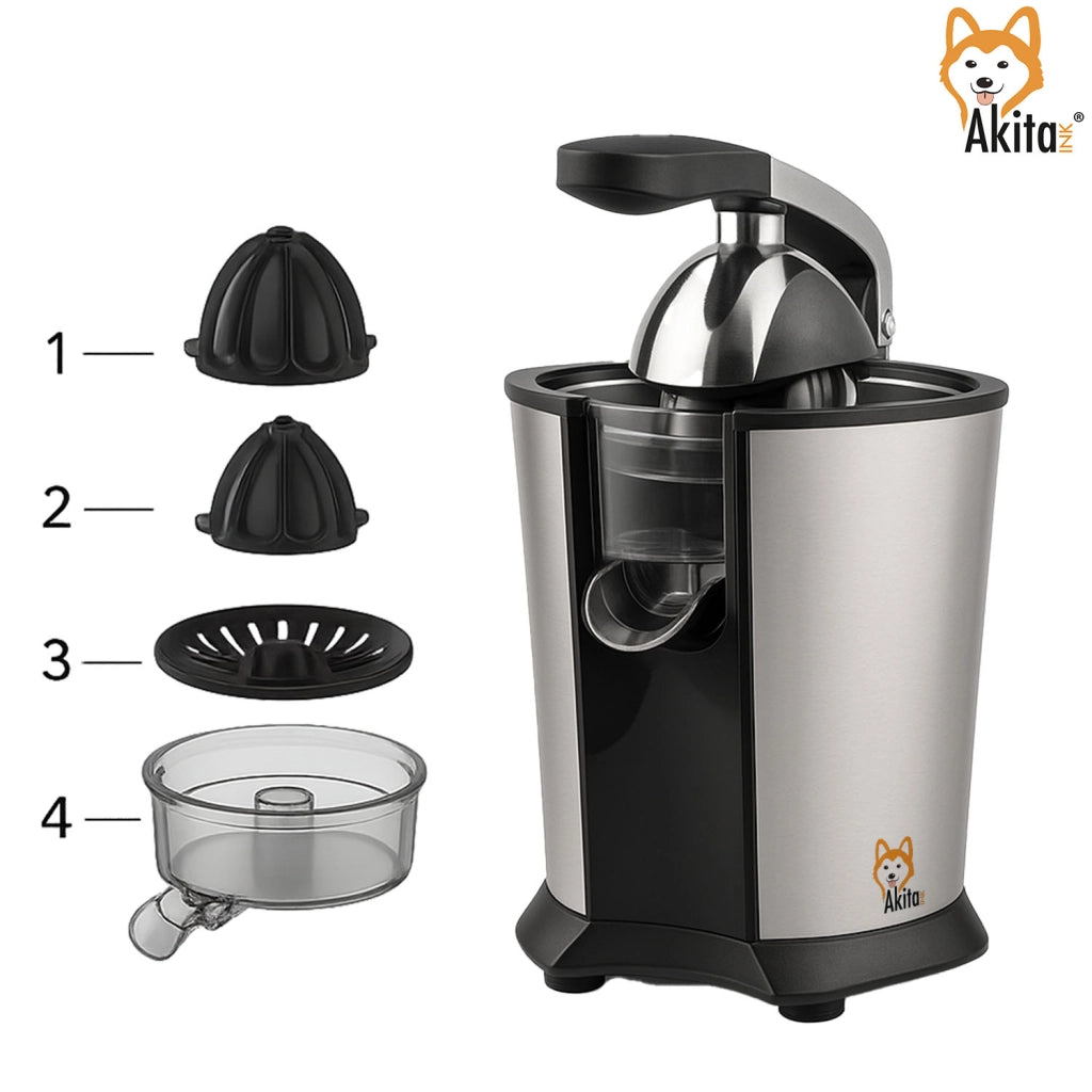 Akitaink Spremiagrumi Elettrico a braccio 85W Acciaio con leva