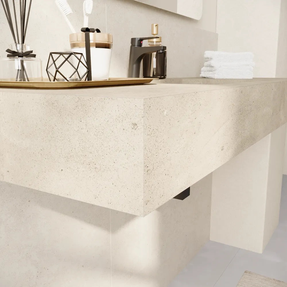 Lavabo sospeso in hpl 120cm effetto cemento | Baikal