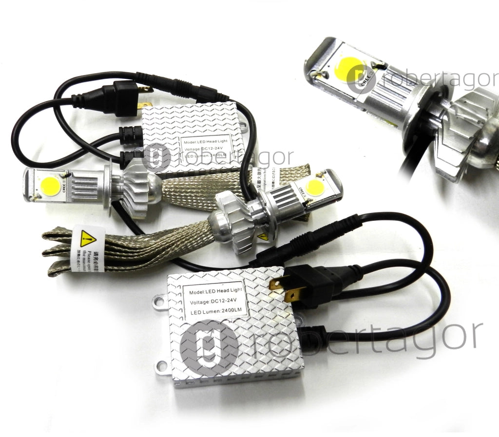 COPPIA LAMPADE FARI RICAMBIO AUTO 2 LED 2HL H7 W ALTA LUMINOSITA' BIANCO FREDDO