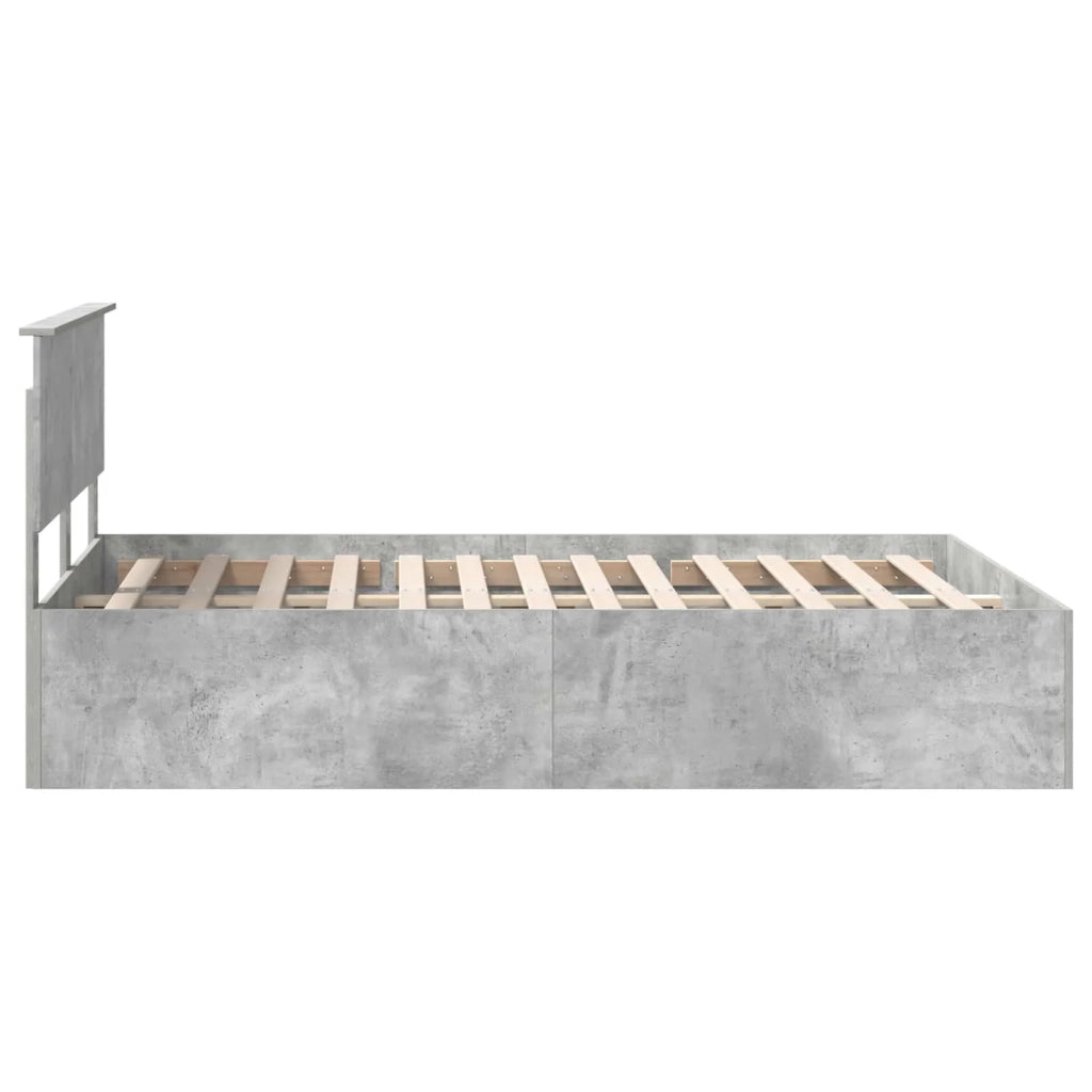 Struttura del letto con testiera Grigio cemento 150 x 200 cm