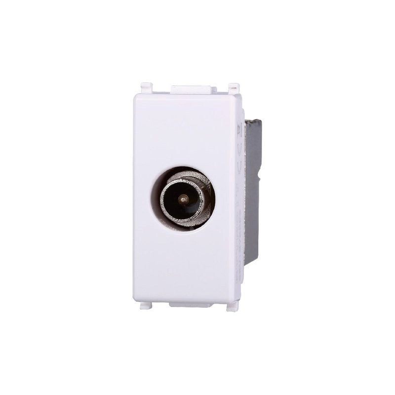 Connettore Presa TV Terminale Maschio Colore BIANCO Compatibile Con Vimar Plana