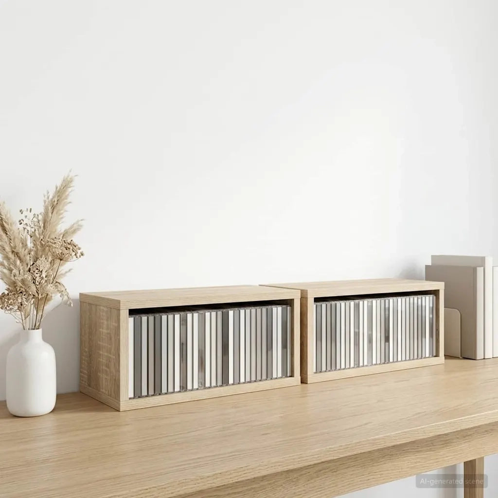 Rack per Stoccaggio CD 2 pz Rovere Sonoma 40 x 17 x 17 cm 8012713