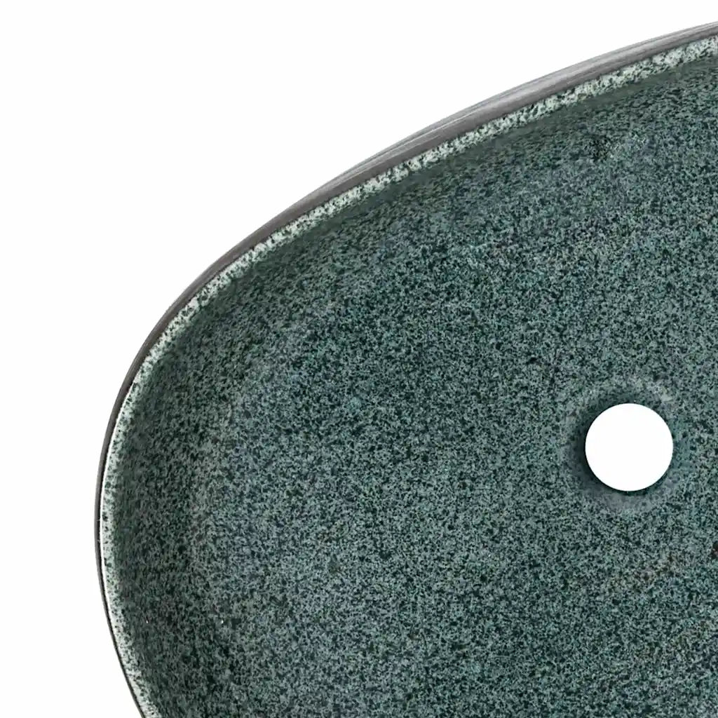 Lavabo da Appoggio-Lavandino-Lavello Turchese Ovale 59x40x14 cm Ceramica
