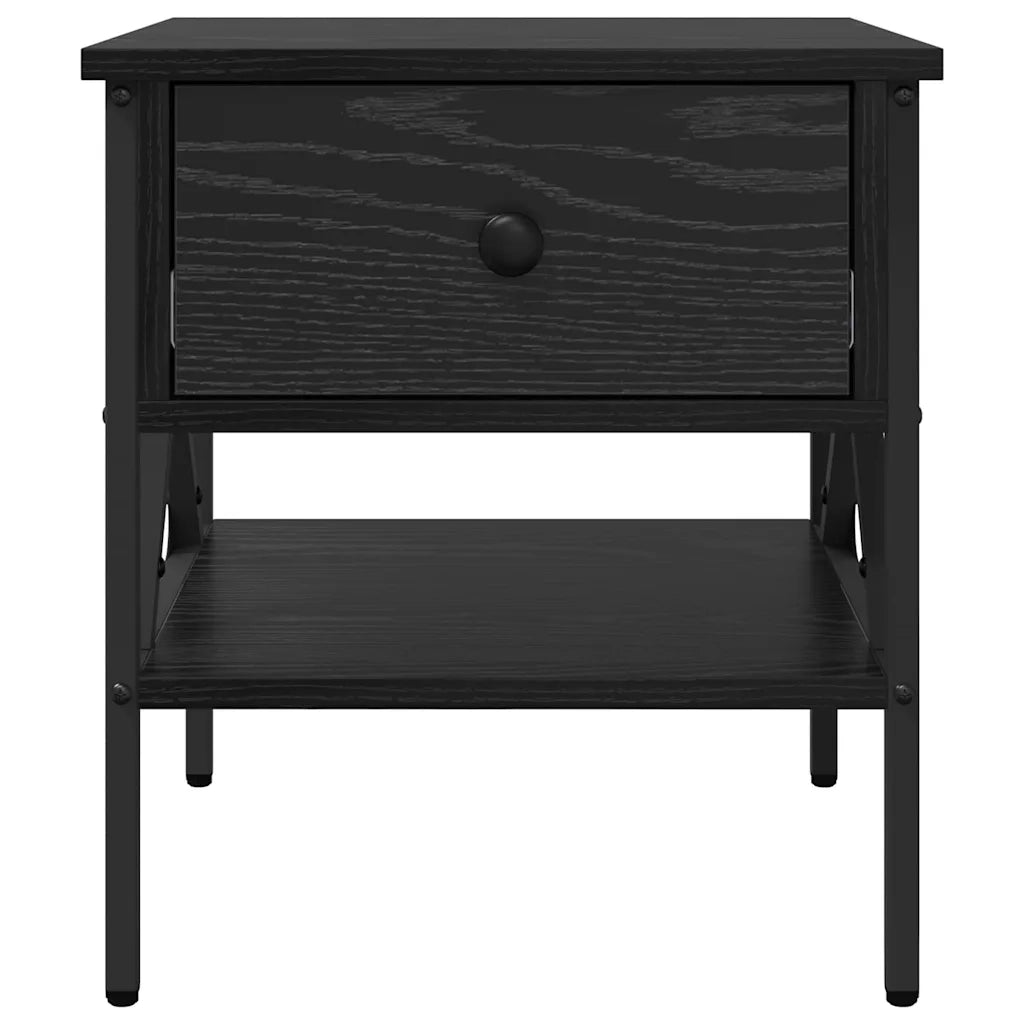 Comodino con cassetto 2 pcs Rovere nero 40 x 42 x 45 cm 871227