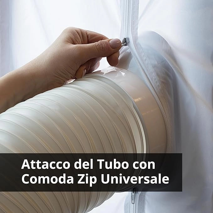 Innoliving Guarnizione Universale per Finestre INN-52001, Compatibile con Condizionatori d’Aria Portatili, Design Regolabile fino a 4m, Materiale Impermeabile TERYLENE, Sistema a Velcro con Zip