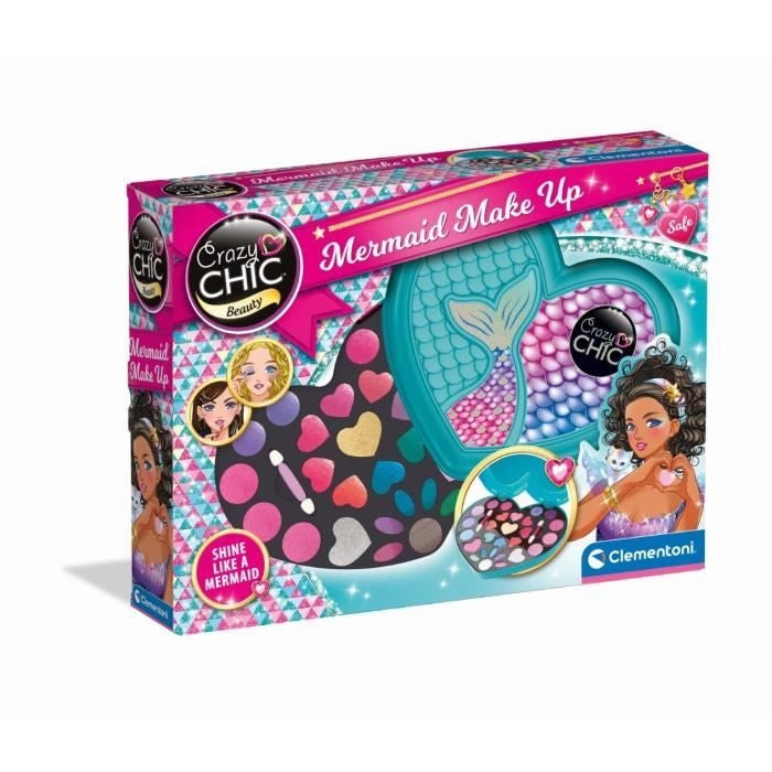 Clementoni - Crazy Chic - Sirene Makeup - Ombretti, lucidalabbra e applicatori - Dai 6 anni in su