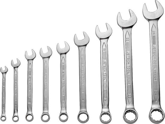 Set di chiavi a raccordo a 9 pezzi, misure metriche 8-24 mm, set di chiavi a raccordo robuste in acciaio CR-V, con astuccio portachiavi