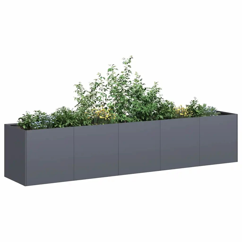 Fioriera Antracite 200x40x40 cm Acciaio laminato a freddo 860684